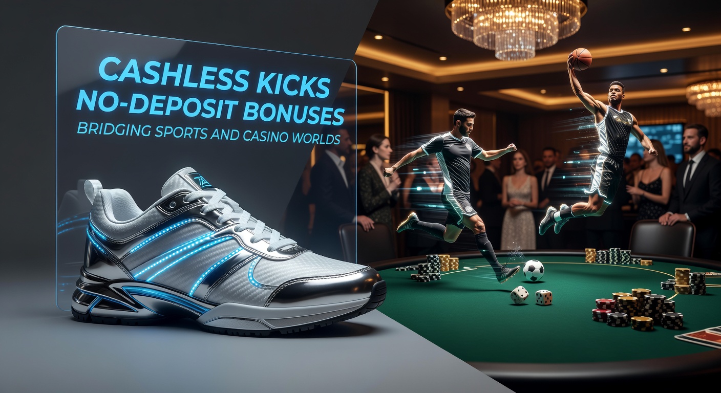 Screenshot of a mobile app interface displaying no-deposit bonus options for sports betting events and casino games side-by-side