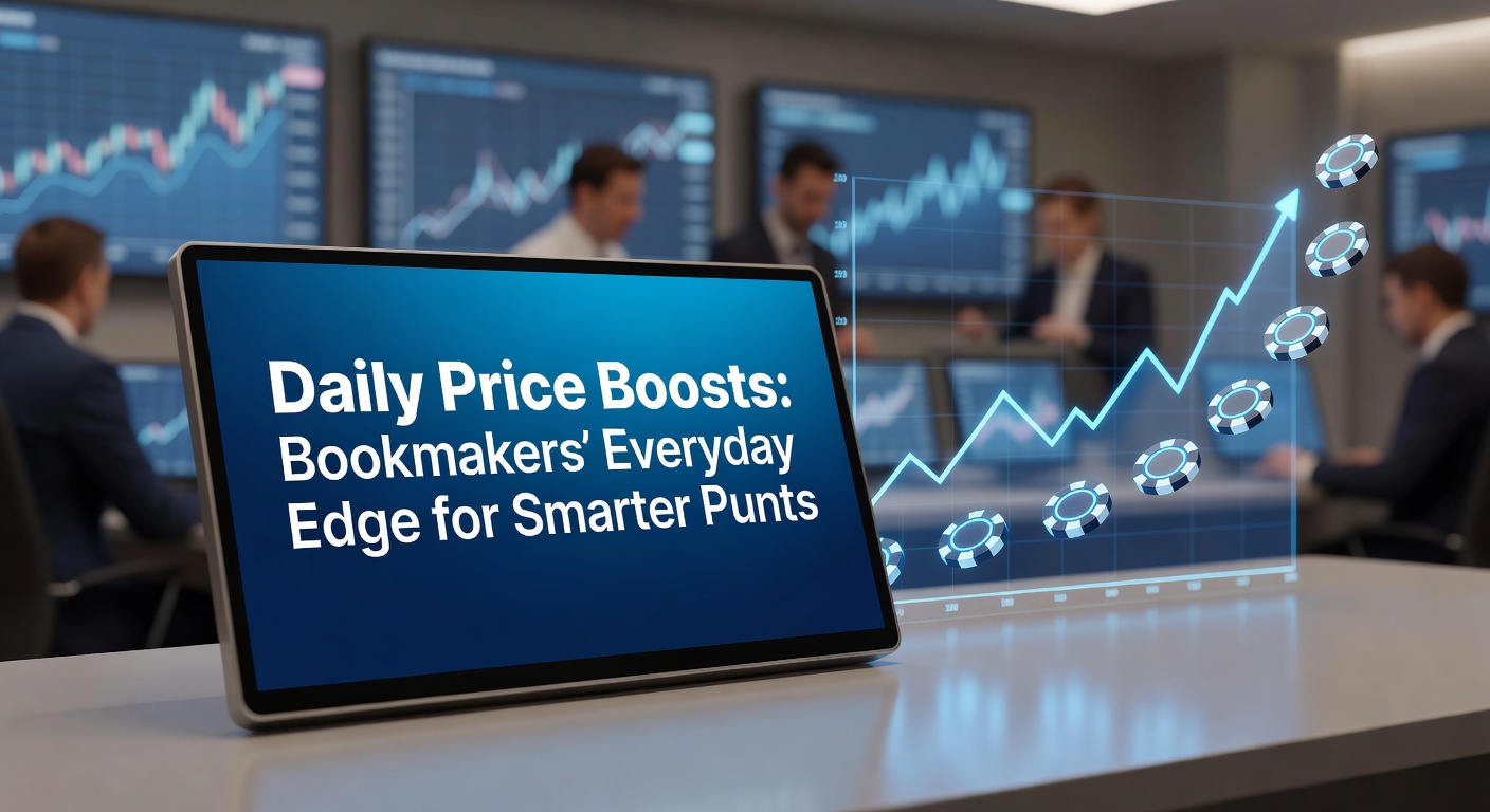 Bookmaker app displaying a daily price boost offer on football matches with enhanced odds highlighted in green