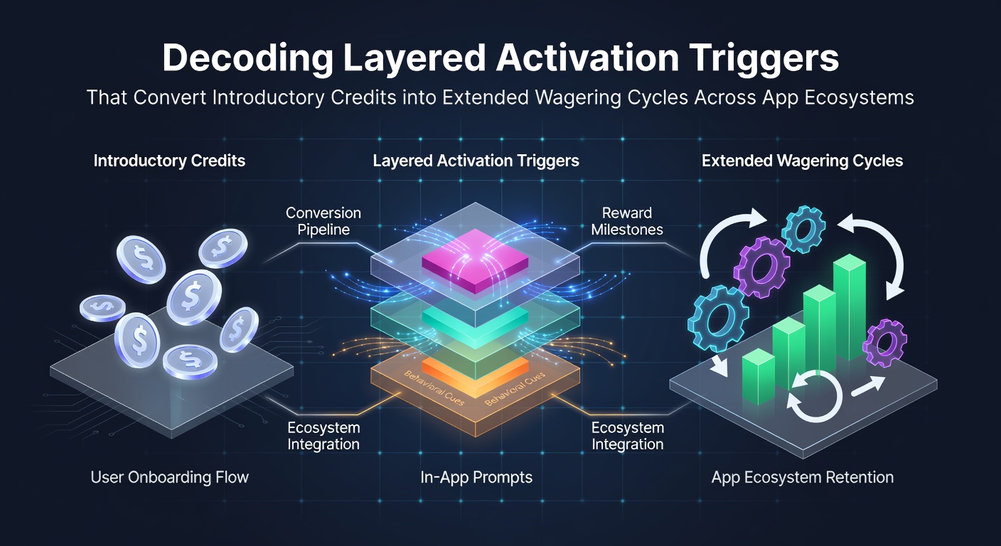 Diagram showing how introductory credits flow through multiple activation layers in betting apps to create longer wagering sequences