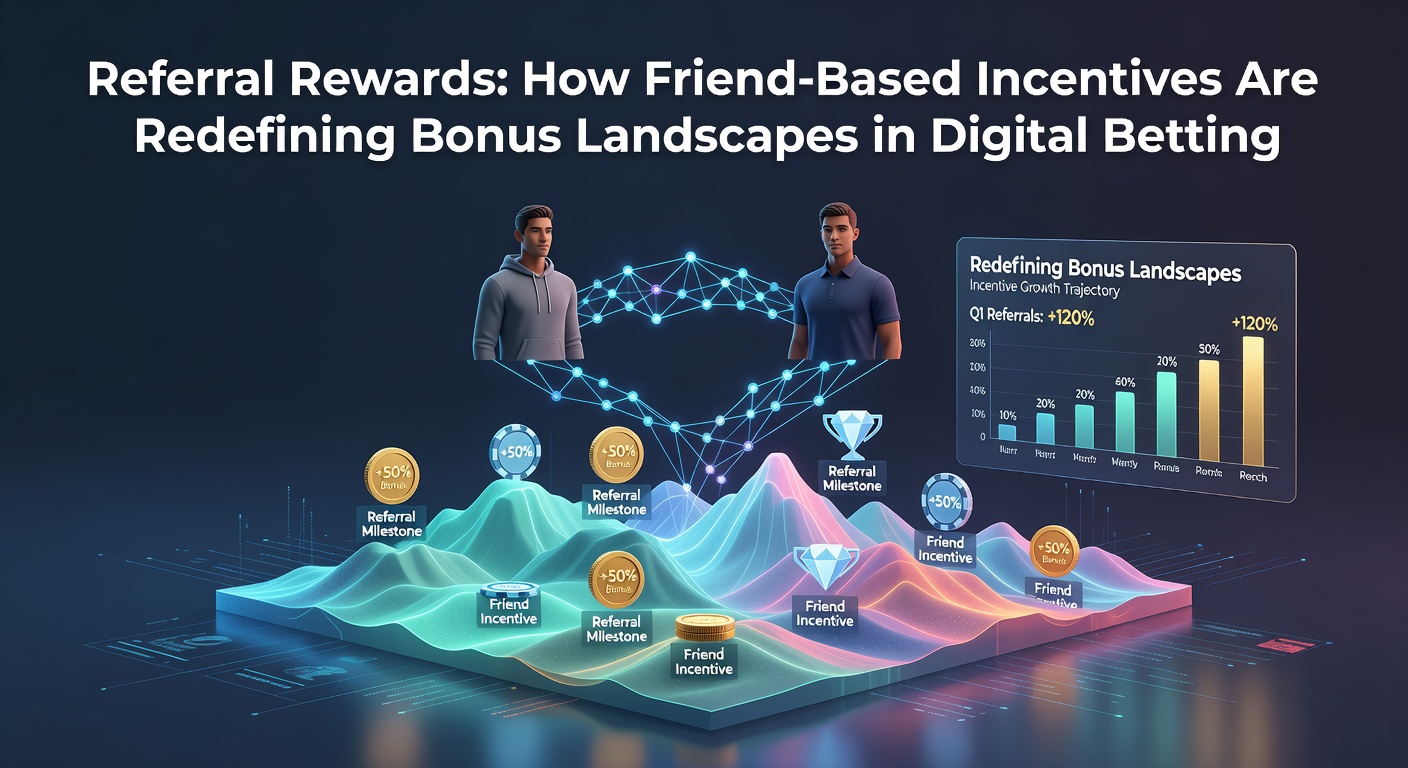 Digital interface showing referral rewards and friend invitations in a betting app