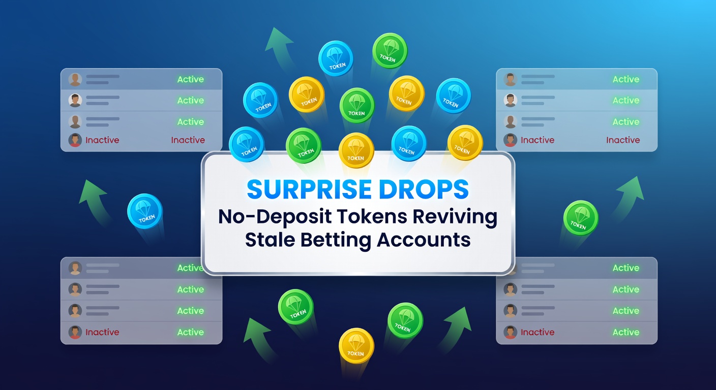 Illustration of a betting app notification popping up with a surprise no-deposit token offer, showing a wallet icon filling up with free credits