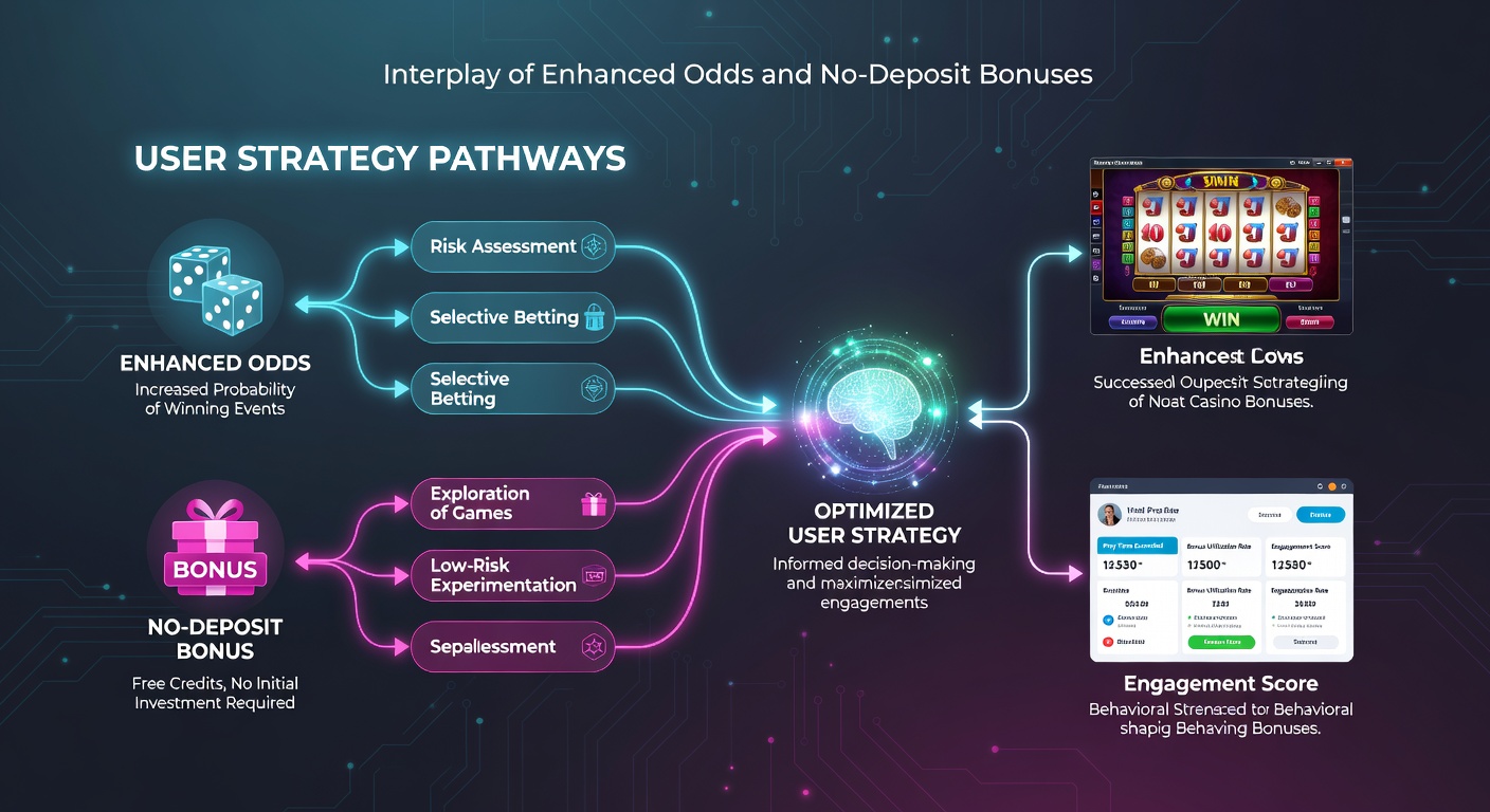 User strategy flowchart illustrating bonus stacking with virtual event odds enhancements