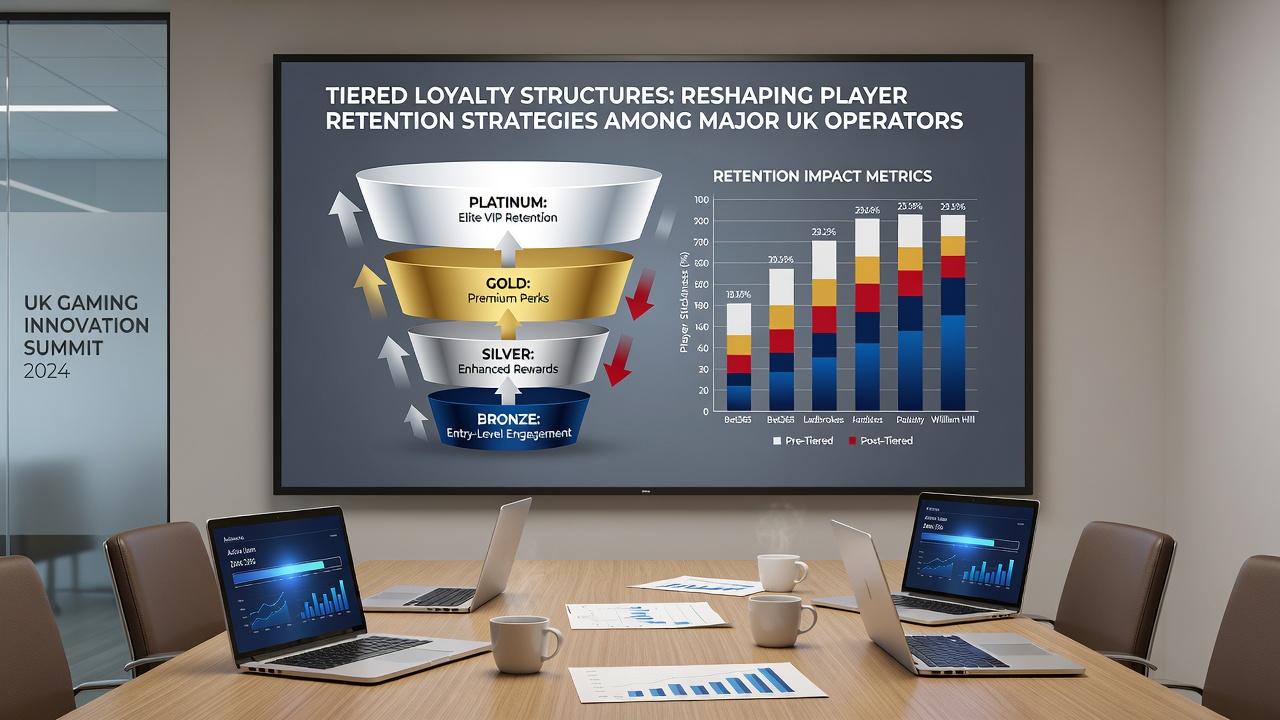 Chart displaying retention metrics before and after tiered loyalty rollout for UK operators